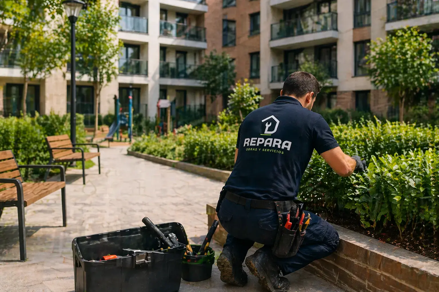 Trabajo en zona común de comunidad de vecinos